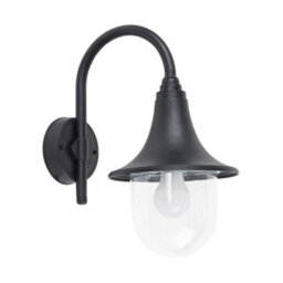 Valuelights Bramhall Modern Ip44 Rated Outdoor Black Fishermans Style Wall Light Lamp