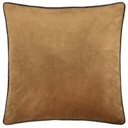 furn. Furn Meridian Velvet Polyester Filled Cushion, Caramel/chocolate, 45 X 45Cm
