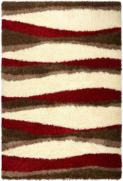 "Bravich Red Wave Geometric Shaggy Rug 160 X 230Cm (5'3"" X 7'7"")" - thumbnail 2