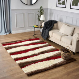 "Bravich Red Wave Geometric Shaggy Rug 160 X 230Cm (5'3"" X 7'7"")" - thumbnail 3