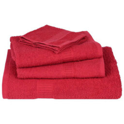 Berkfield Wash Towels 4 Pcs Frogn Red 30X30 Cm 100% Cotton - thumbnail 4