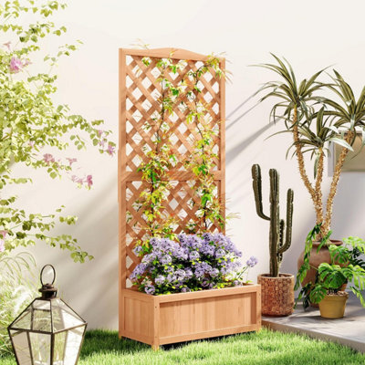 Prime Plus Brown Tall  Wooden Rectangular Planter House (H)120Cm (W)45Cm - image 1