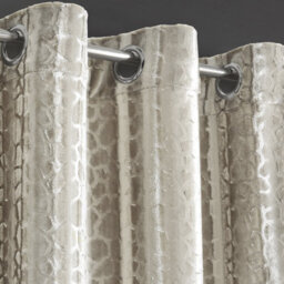 Intimates Velvet Jacquard Ring Top Curtains - Thermal - Soft Texture, Durable Weave, Machine Washable Home Decor - Natural