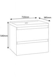 D Pro T Bathrooms 700mm Vanity Unit Gloss Dark Grey Wall Hung Bathroom Cabinet With Soft Close Storage & Ceramic Basin - thumbnail 5