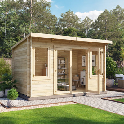 Billyoh Fraya Pent Log Cabin - 4.0M X 2.5M (13 X 8Ft) - 44mm - image 1