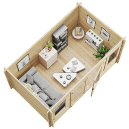 Billyoh Fraya Pent Log Cabin - 4.0M X 2.5M (13 X 8Ft) - 44mm - thumbnail 6