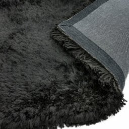 Black Handmade , Luxurious , Modern , Plain , Shaggy , Sparkle Easy To Clean Rug For Living Room, Bedroom - 160Cm X 230Cm - thumbnail 5
