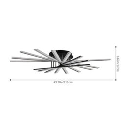 Thehotsale Black Modern 9-Arm Design Led Ceiling Light For Various Rooms, White Light 111Cm Dia - thumbnail 6