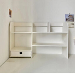 Desktop Bookshelf Home Office Desk Storage Tidy Shelf Bookcase Rack - thumbnail 3