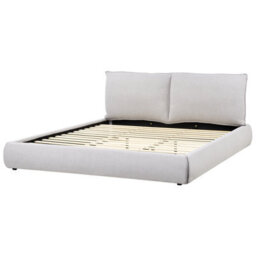 Beliani Bed Fabric Vinay 180 X 200 Cm (Eu Super King) Light Grey - thumbnail 4