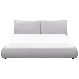Beliani Bed Fabric Vinay 180 X 200 Cm (Eu Super King) Light Grey - thumbnail 5