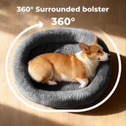 Skylos Orthopedic Plush Dog Bed Soft Washable Pet Bed Grey Cosy Cushion Xl - thumbnail 6