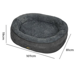 Skylos Orthopedic Plush Dog Bed Soft Washable Pet Bed Grey Cosy Cushion Xl - thumbnail 4