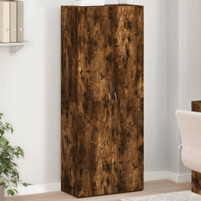 Berkfield File Cabinet Smoked Oak 60X32X153 Cm Engineered Wood - image 1