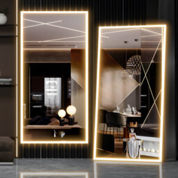 Cassilando White Led Full Length Mirror 180X80Cm/70.86X31.49In  Color Dimmable Free Standing Wall Mounted - thumbnail 1