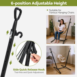 Gainoom Hammock Chair With Stand Height Adjustable Hanging Chair With Phone Holder - thumbnail 8