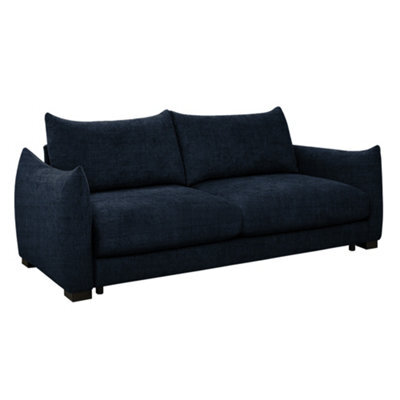 Charlotte 3 Seater Sofa Bed With Fabric Cover In Navy Blue - image 1
