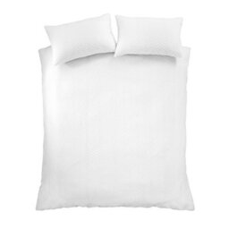 Catherine Lansfield Heatset Wave White Duvet Cover Set Super King Bedding Set - thumbnail 5