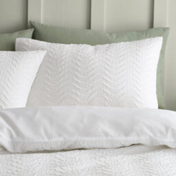 Catherine Lansfield Heatset Wave White Duvet Cover Set Super King Bedding Set - thumbnail 2