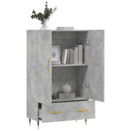 Berkfield Highboard Concrete Grey 69.5X31X115 Cm Engineered Wood - thumbnail 4