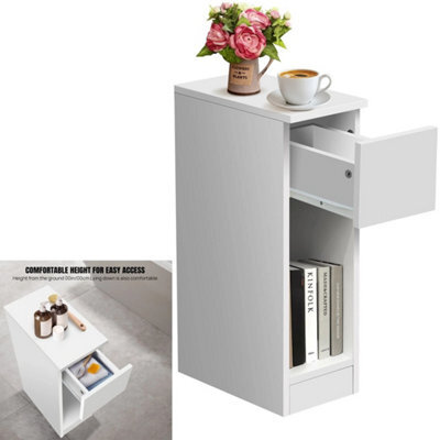 Bedside Cabinet Chest Of Drawers Narrow Bed Side Table Bedroom 1 Drawer Modern - image 1