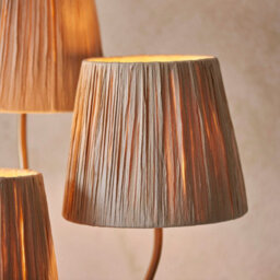 Luminosa Lighting Luminosa Wriggle Multi Arm Floor Lamp Brushed Aged Brass Plate, Natural Raffia, 3X E14 - thumbnail 5