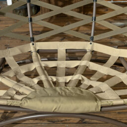 Outsunny 2 Seater Egg Chair Outdoor With Cushion, Cup Pockets - Khaki - thumbnail 9
