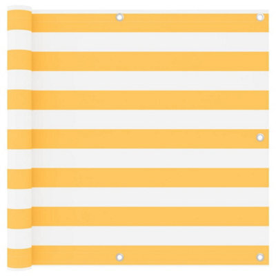 Berkfield Balcony Screen White And Yellow 90X400 Cm Oxford Fabric - image 1