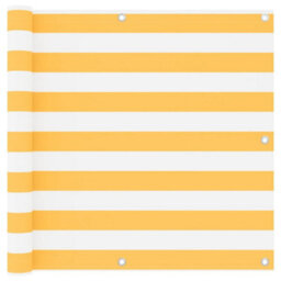 Berkfield Balcony Screen White And Yellow 90X400 Cm Oxford Fabric