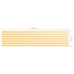 Berkfield Balcony Screen White And Yellow 90X400 Cm Oxford Fabric - thumbnail 5