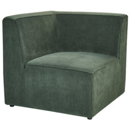 Beliani Modular Corner Sofa 4 Seater Lemvig Corduroy Green With Ottoman Right Hand - thumbnail 8