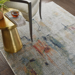 Ivory/multicolour Floral Luxurious Modern Easy To Clean Rug For Living Room, Bedroom And Dining Room-61Cm X 122Cm - thumbnail 3