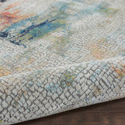 Ivory/multicolour Floral Luxurious Modern Easy To Clean Rug For Living Room, Bedroom And Dining Room-61Cm X 122Cm - thumbnail 6