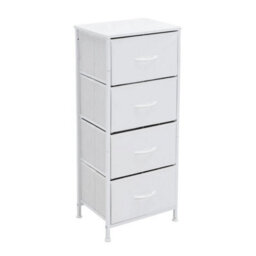 Non-Woven 4 Drawers Chest Of Drawers Bedside Cabinet Storage Bedroom Furniture - thumbnail 1