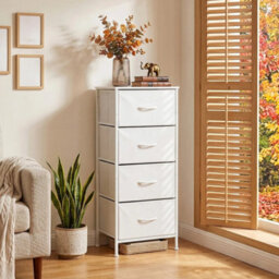Non-Woven 4 Drawers Chest Of Drawers Bedside Cabinet Storage Bedroom Furniture - thumbnail 5