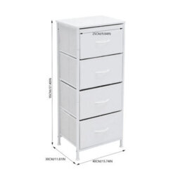 Non-Woven 4 Drawers Chest Of Drawers Bedside Cabinet Storage Bedroom Furniture - thumbnail 2