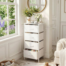 Non-Woven 4 Drawers Chest Of Drawers Bedside Cabinet Storage Bedroom Furniture - thumbnail 6