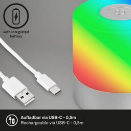 Briloner Rechargeable Led Lamp Bedside Table Camp Night Light Rgb Portable 7Cm Silver - thumbnail 7
