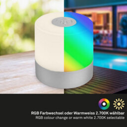 Briloner Rechargeable Led Lamp Bedside Table Camp Night Light Rgb Portable 7Cm Silver - thumbnail 5