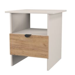Varese Matt Kashmir Oak Effect 1 Drawer Non-Extendable Side Table (H)495mm (W)440mm (D)440mm - thumbnail 3