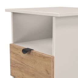 Varese Matt Kashmir Oak Effect 1 Drawer Non-Extendable Side Table (H)495mm (W)440mm (D)440mm - thumbnail 4