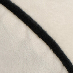OHS Bolster Cushion Matte Velvet Filled Bedroom Sofa Plump Pillow, Cream Black - thumbnail 4