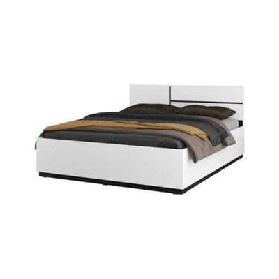 Arte  Kross Eu King Bed Frame In Crisp White - 160X200Cm Modern Sleep Solution With Dual Headboard Options - image 1