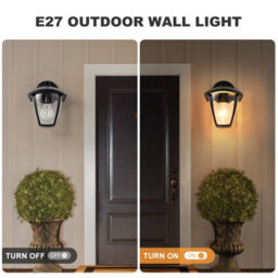Harper Living Outdoor Wall Lights, Black Exterior Wall Lamp With Clear Shade, Security Lights For Porch, Front Door, Garden, Patio - thumbnail 2