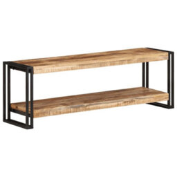 Berkfield Industrial Tv Cabinet 120X30X40 Cm Rough Mango Wood - thumbnail 7