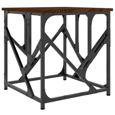Berkfield Industrial Coffee Table Brown Oak 45X45X47.5 Cm Engineered Wood - image 1