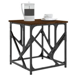 Berkfield Industrial Coffee Table Brown Oak 45X45X47.5 Cm Engineered Wood - thumbnail 3