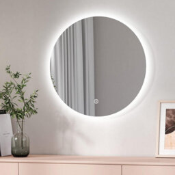 Emke Bathroom Mirror With Led Lights 600mm Dimmable Illuminated Backlit Round Bathroom Mirror - thumbnail 1