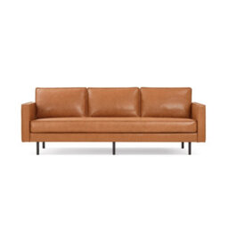 Valencia Varese Top Grain Leather Three Seats Sofa Cognac Superior Down Filled Cushions Floating Steel Legs - thumbnail 9