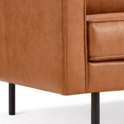Valencia Varese Top Grain Leather Three Seats Sofa Cognac Superior Down Filled Cushions Floating Steel Legs - thumbnail 8